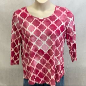 JM collection Pink and white top